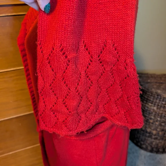 Bisou Bisou Red Belted Holiday Winter Sweater XL - Picture 6 of 13